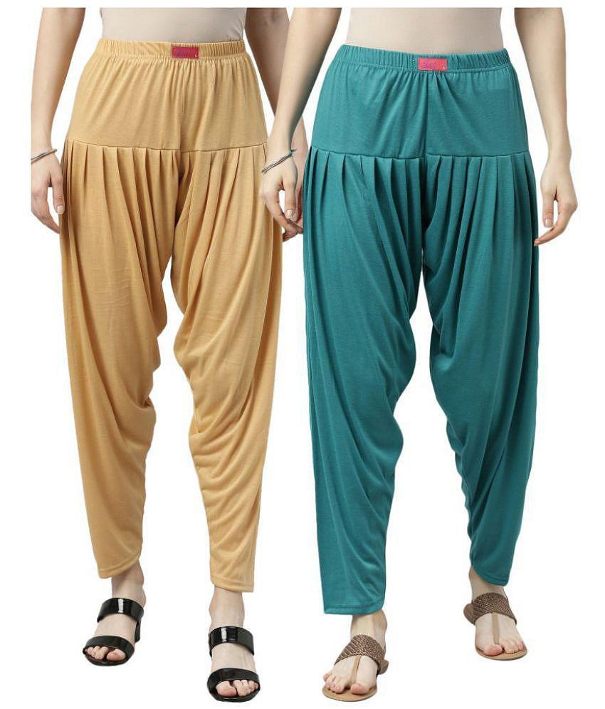 Jcss - Viscose Multicoloured Women''s Patiala ( Pack of 2 ) - XL