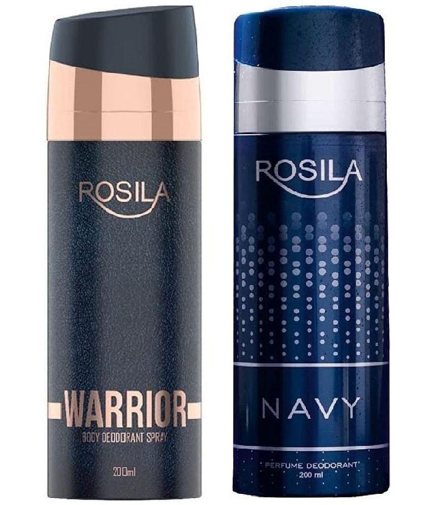 ROSILA - Rosila 1 WARRIOR & 1 NAVY DEODORANT , Deodorant Spray for Men,Women 400 ml ( Pack of 2 )