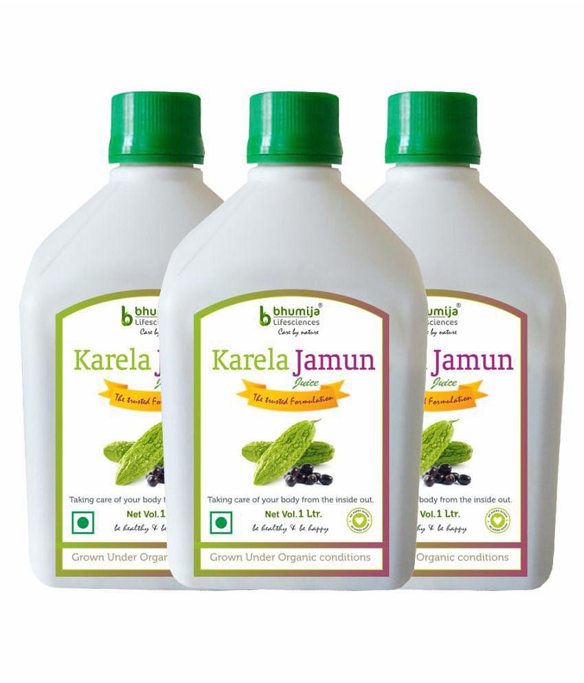 BHUMIJA LIFESCIENCES Karela Jamun Juice  Health Drink Liquid 3 l Pack of 3