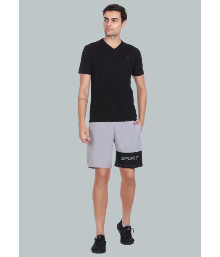 LEEBONEE - Light Grey Polyester Blend Men's Shorts ( Pack of 1 ) - None