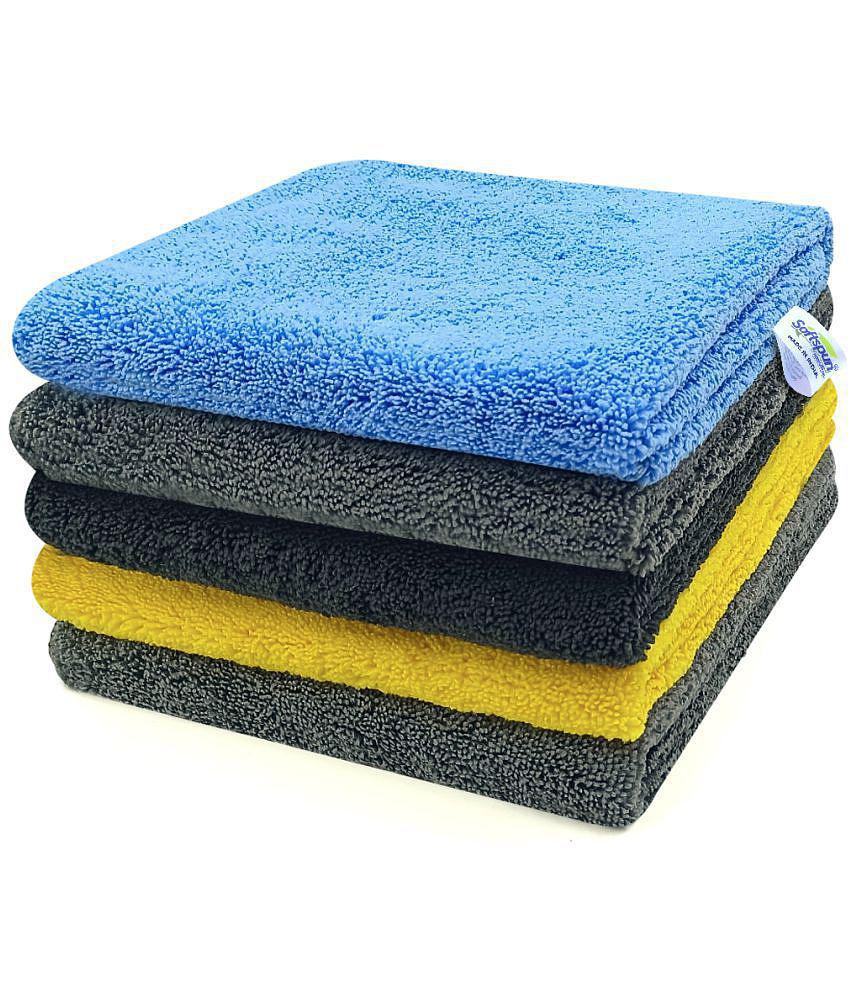 SOFTSPUN - Multicolor Microfiber Cloth For Automobile ( Pack of 5 )