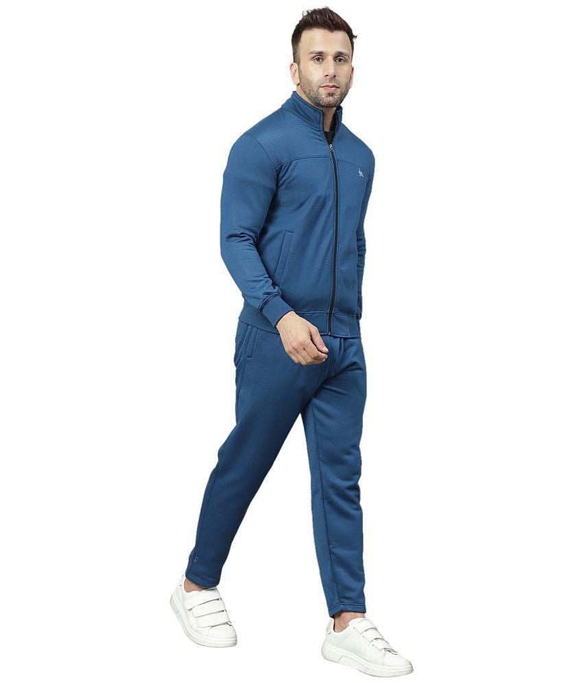 YHA - Blue Fleece Regular Fit Mens Tracksuit ( Pack of 1 ) - L