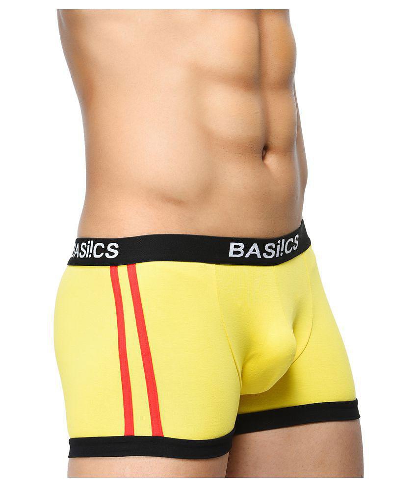 Exclusive Men BASIICS By La Intimo - Yellow Cotton Men's Trunks ( Pack of 1 ) - S 2025 at ShopCi