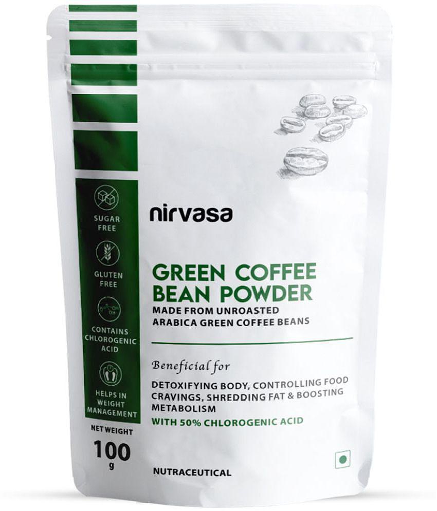 Nirvasa Green Coffee Powder, For Weight Management, enriched with Raw Unroasted Arabica Green Coffee Powder, Vegan, Sugar Free (1 X 100g)