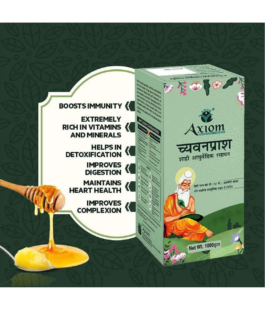 Axiom Royal Ayurvedic Chyawanprash 250gm | 2X Immunity | Made With Deshi Cow Ghee(A2 Ghee), Kashmiri Saffron & Wild Natural Honey | WHO GMP, GLP Certified Product | No Artificial Colour & Fl