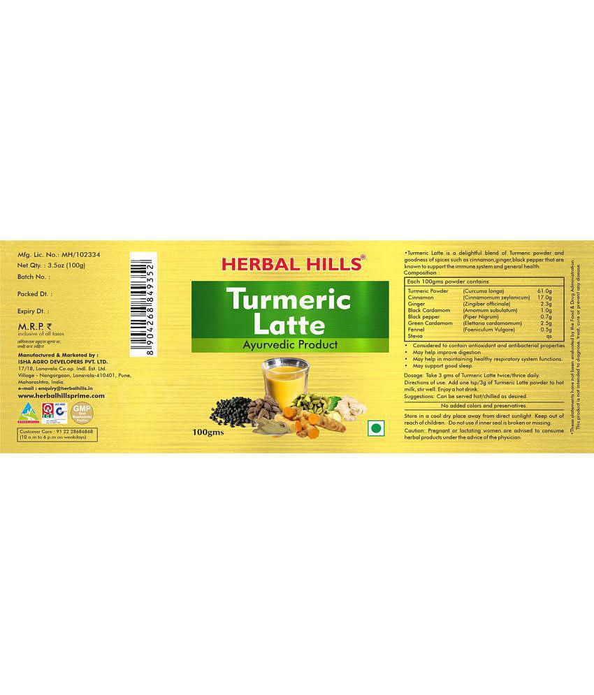 Herbal Hills Turmeric Latte Powder 100 gm Pack Of 1