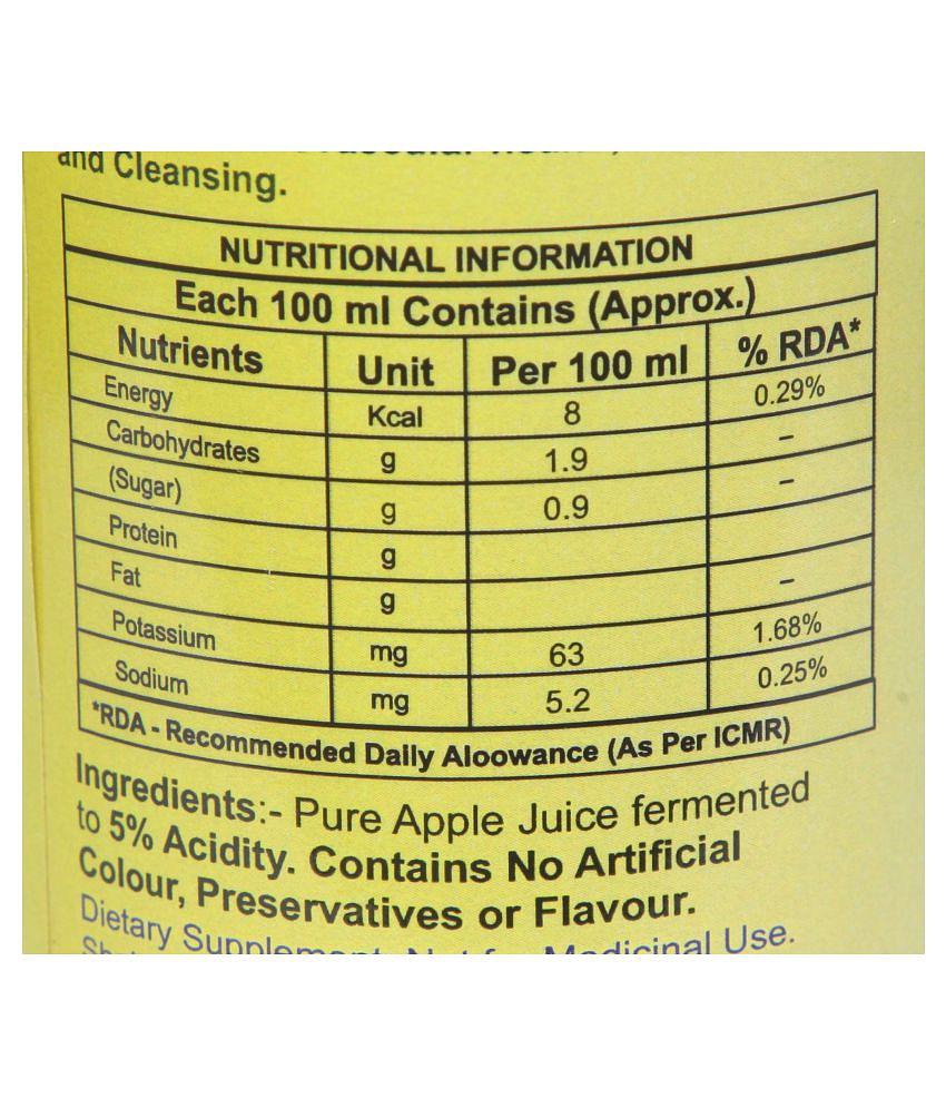 NutrActive Green Apple Cider Vinegar With Mother of Vinegar 500 ml Unflavoured Single Pack