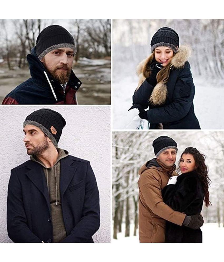 HORSE FIT Wool Beanie Cap & Muffler for Mens & Women | Winter Cap for Men |Soft Woolen Muffler & Cap for Men & Women Multi color. - One Size