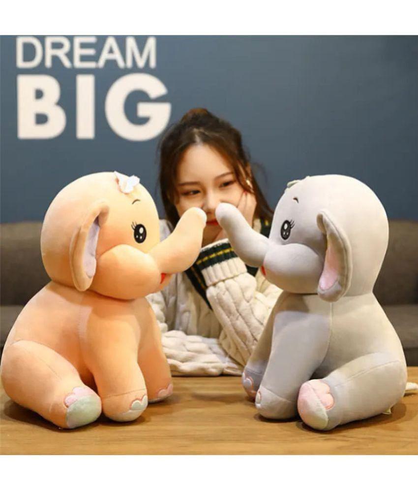 Premium Quality Elephant Super Soft Toy | Peach (30 cm - 1 Single Piece) - Beige