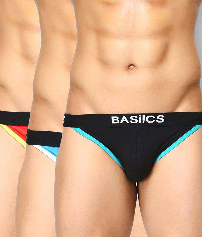 Latest Men BASIICS By La Intimo - Multicolor Cotton Mens Thongs ( Pack of 3 ) - L 2025 at ShopCi