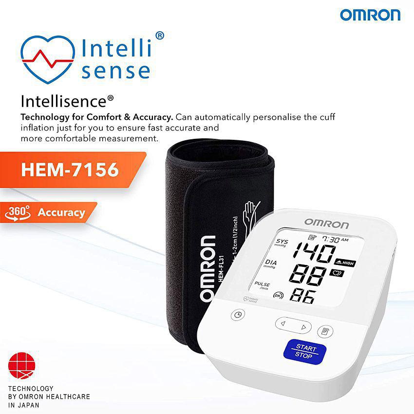 Omron Most Advance Digital Blood Pressure Monitor with 360Ã?Â° Accuracy Intelli Wrap Cuff for All Arm Sizes, Resulting Accurate Measurements (White)