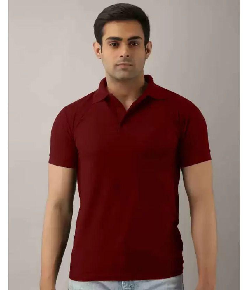 SKYRISE - Maroon Cotton Blend Slim Fit Men's Polo T Shirt ( Pack of 1 ) - None