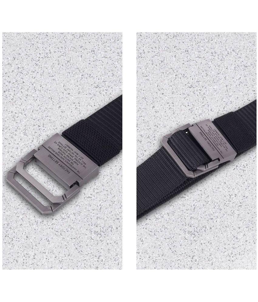 Chic Men Zacharias - Black Canvas Men's Casual Belt ( Pack of 1 ) - None 2025 at ShopCircuit | O