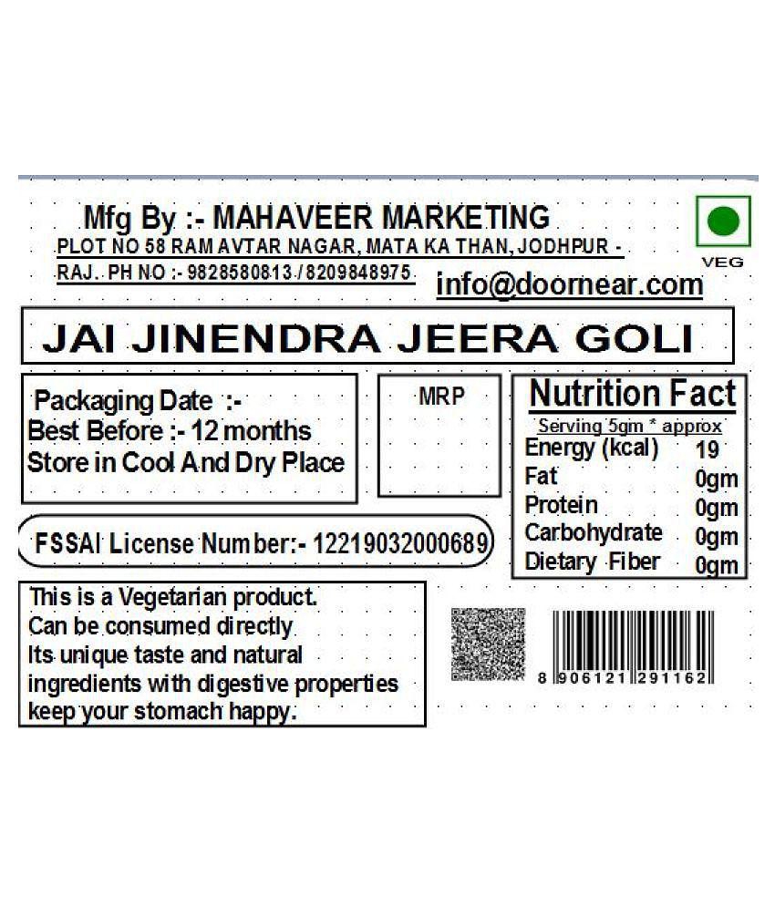 Jai Jinendra Jeera Goli Mint 200 gm