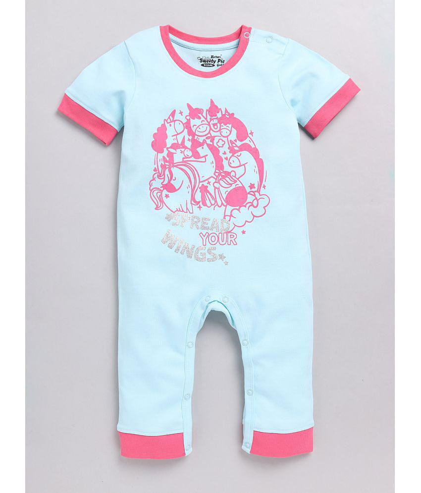 Buy Online Kothari Hosiery Factory Pvt. Ltd. SWEETIE PIE - Blue Cotton Rompers For Baby Girl ( Pack of 1 ) - None