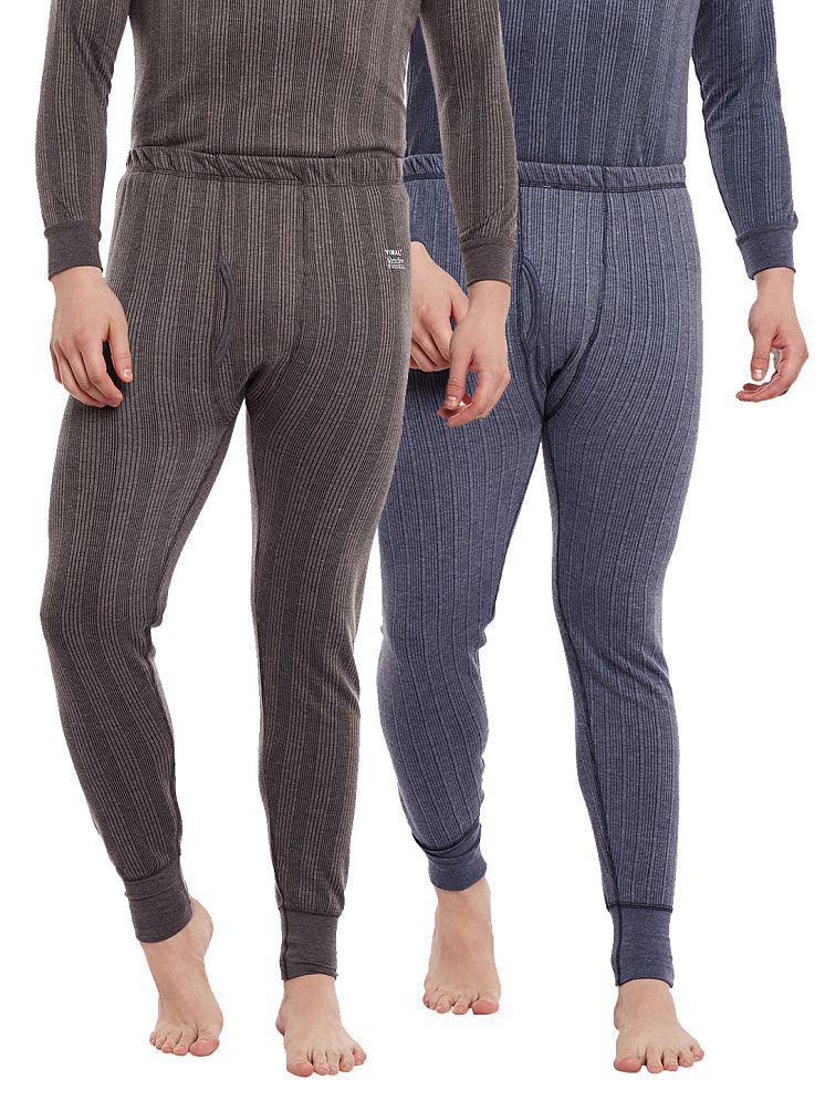 Vimal Jonney - Multi Cotton Blend Men's Thermal Bottoms ( Pack of 2 ) - None