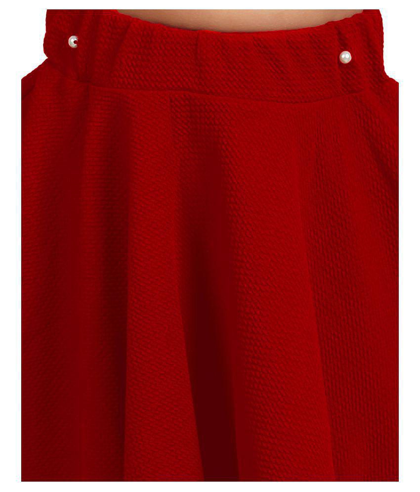 Top Men Addyvero - Red Cotton Blend Girls Skater ( ) - None 2025 at ShopCircuit | ONDC