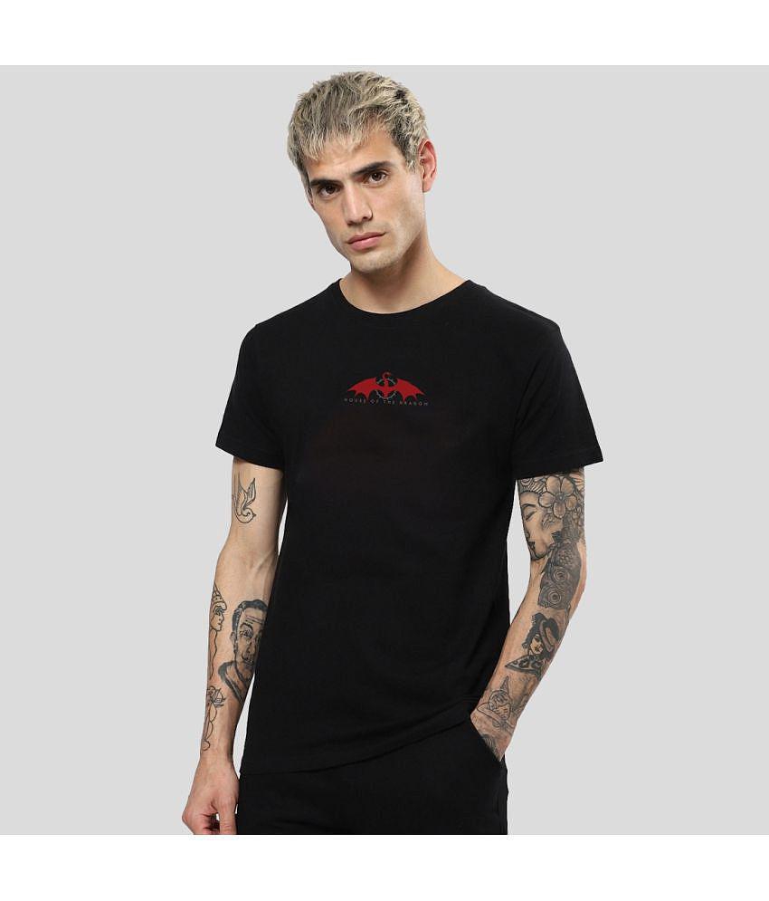 Bewakoof - Black Cotton Regular Fit Men's T-Shirt ( Pack of 1 ) - None