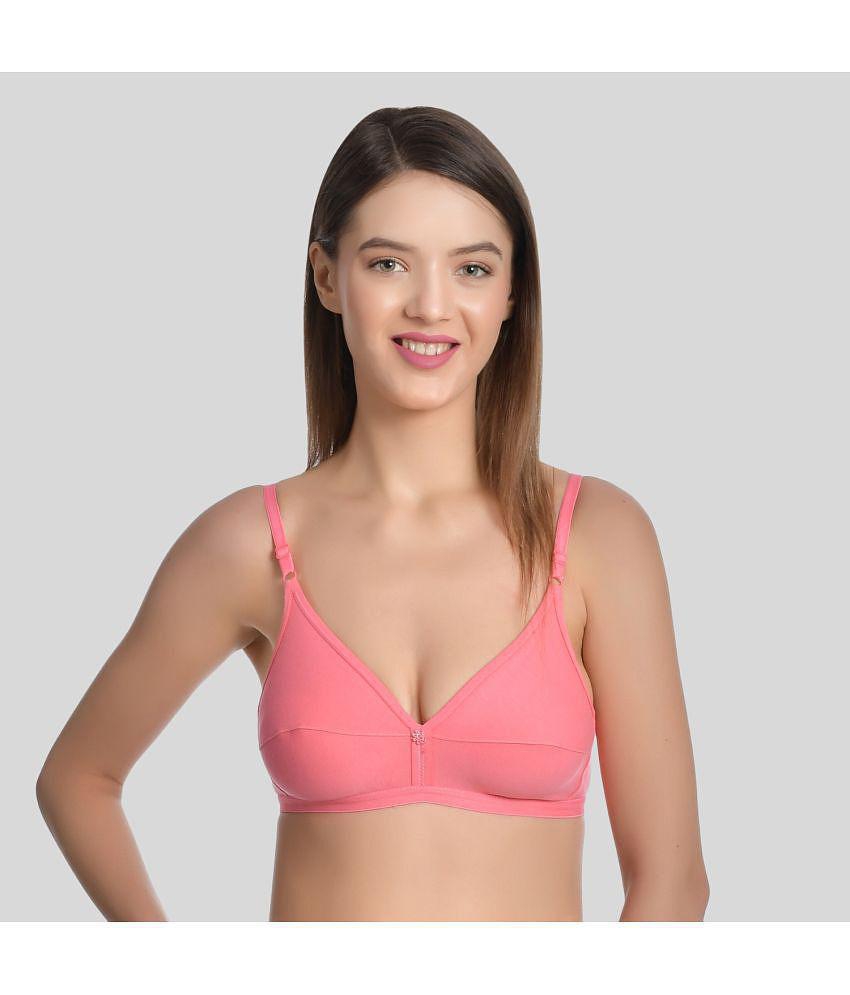 AIMLY - Pink Cotton Non Padded Women''s T-Shirt Bra ( Pack of 1 ) - None