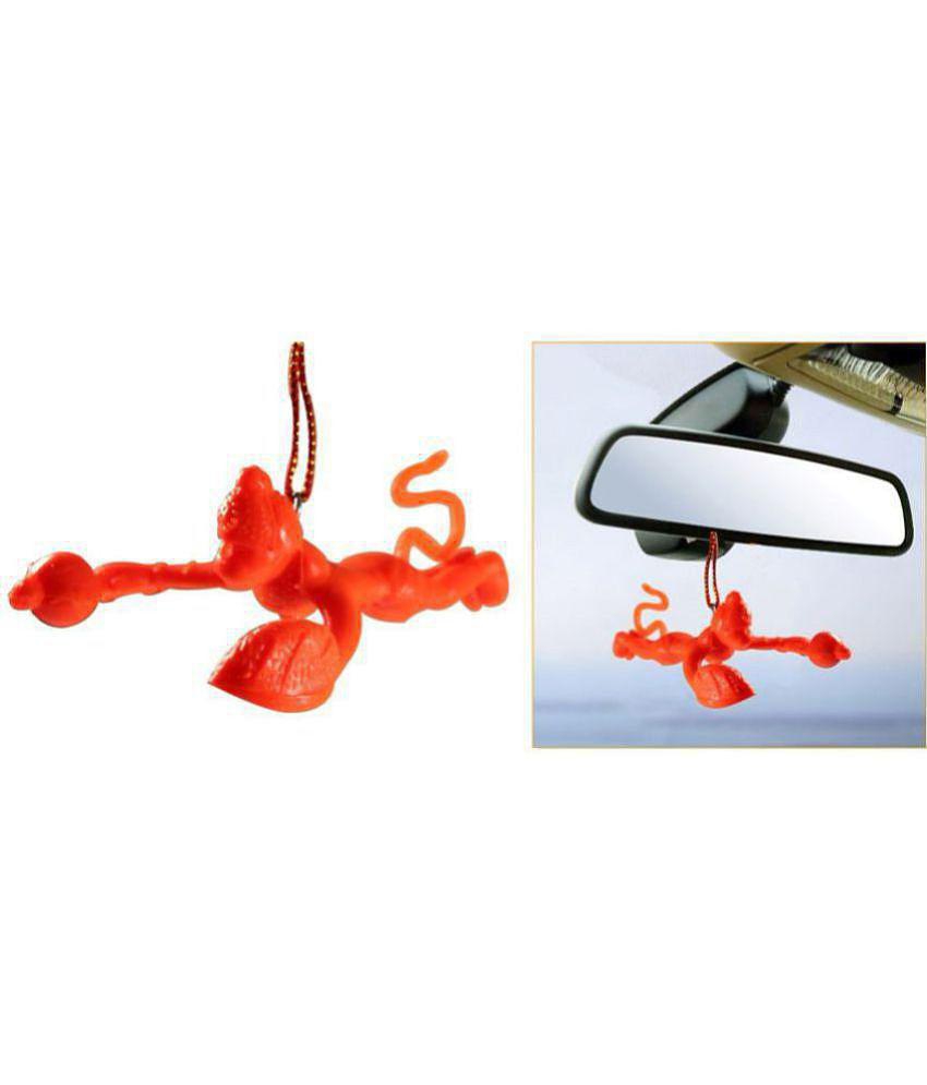 Snaya Collection Flying Lord Hanuman Hanging Car Idol for Scoda Octavia - Orange