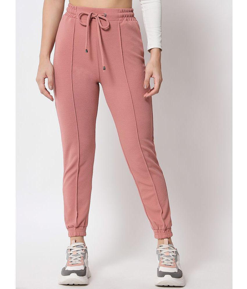 Q-rious - Peach Polyester Regular Women's Joggers ( Pack of 1 ) - None