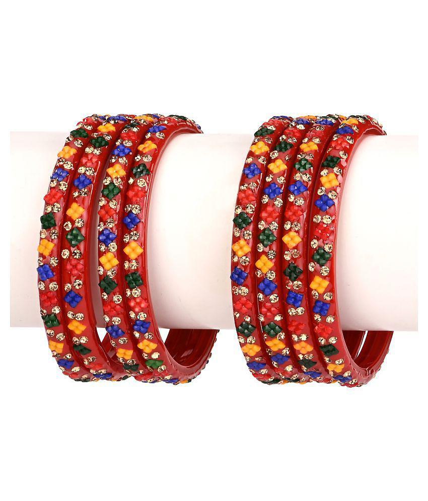 Luxurious Men Somil - Red Bangle Set (Pack of 1) - None 2025 at ShopCircuit | ONDC