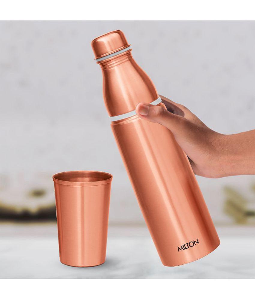 Milton Copper Combo 1000 Water Bottle, 1 Piece, 890 ml,Copper | 100% Leak Proof | Office Bottle | Gym Bottle | Yoga Bottle | Home | Kitchen | Hiking | Treking Bottle | Travel Bottle - Copper