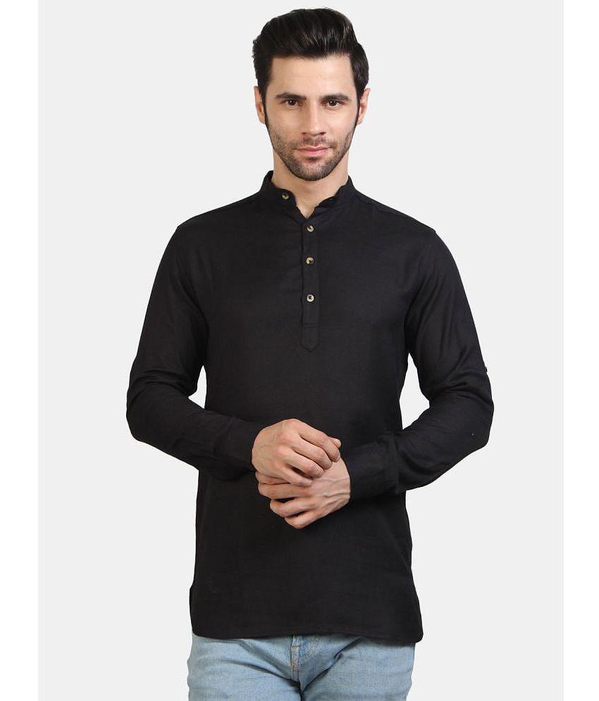 Life Roads - Black Cotton Men's Regular Kurta ( Pack of 1 ) - None