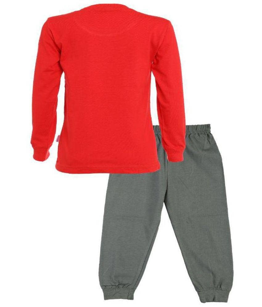 Exclusive Men CATCUB Boy's & Girl's Cotton Printed Clothing Set(Red) - None 2025 at ShopCircuit 