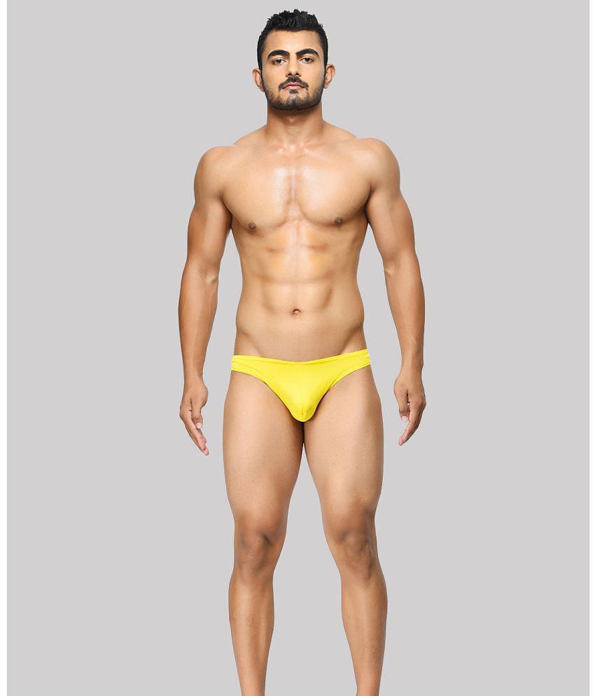 Affordable Men BASIICS By La Intimo - Yellow BCSSS01 Polyester Men's Bikini ( Pack of 1 ) - None