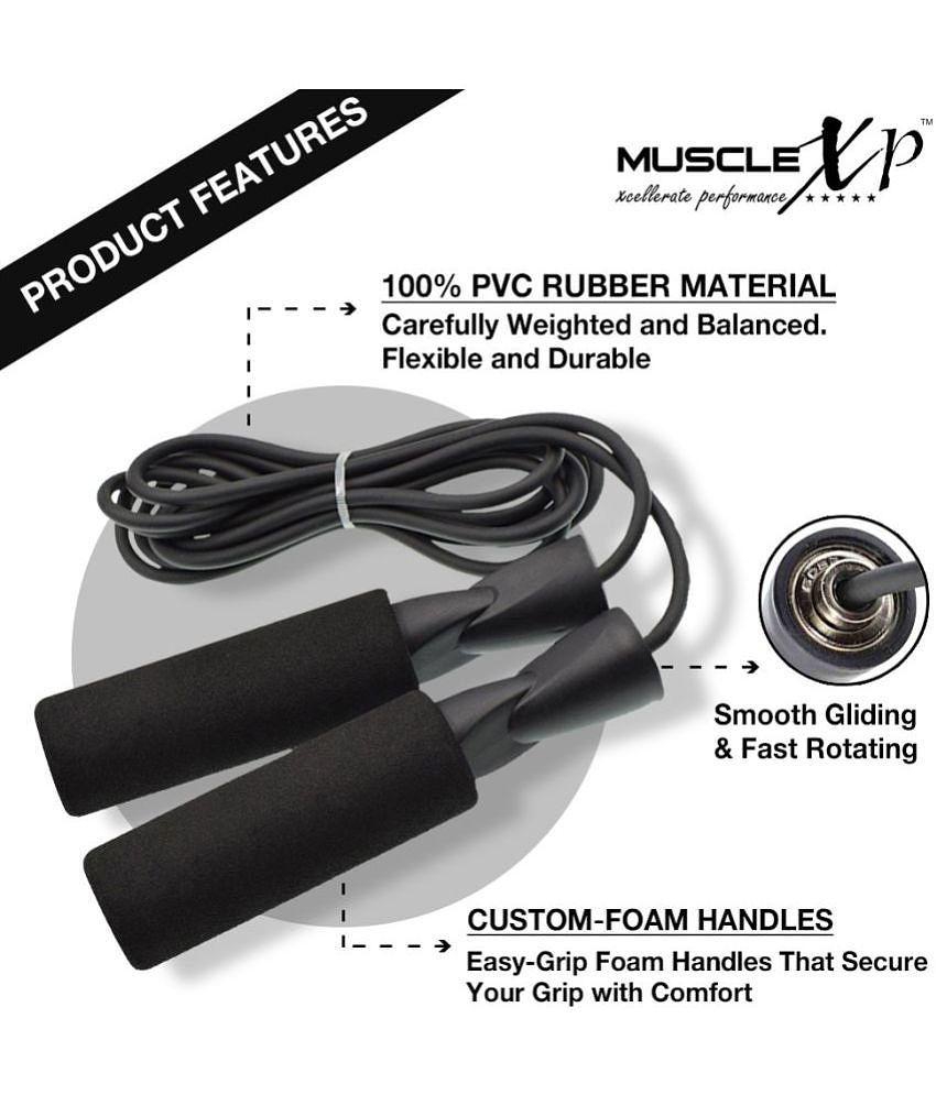 MuscleXP Skipping Rope (Jumping Rope) for Men, Women & Children, Tangle Free Jumping Rope for Kids (Red / Black) - ONESIZE