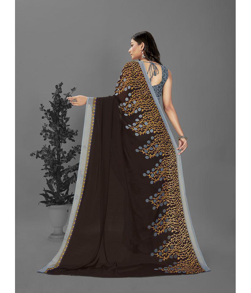 Anand Sarees - Grey Georgette Saree With Blouse Piece ( Pack of 1 ) - Grey