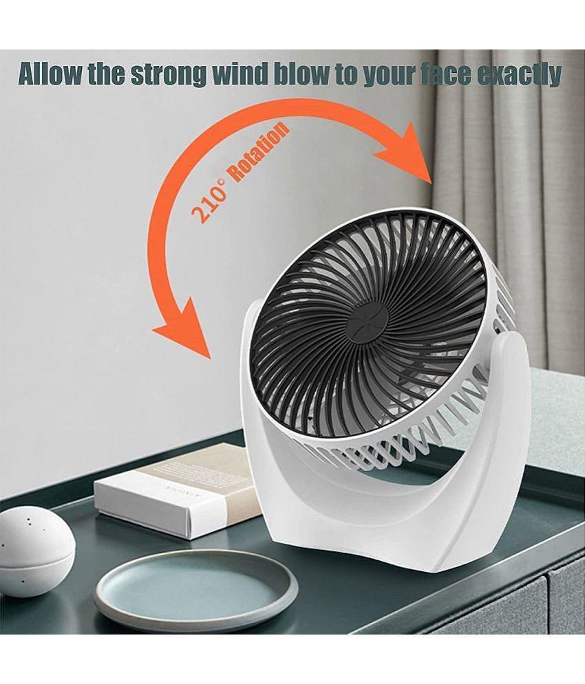 EIGHTEEN ENTERPRISE  USB Fan, USB Desk Fan Table Fan with Strong Airflow & Quiet Operation, Portable Cooling Fan Speed Adjustable with Rotatable Head for Home Office Bedroom Travel Camping T