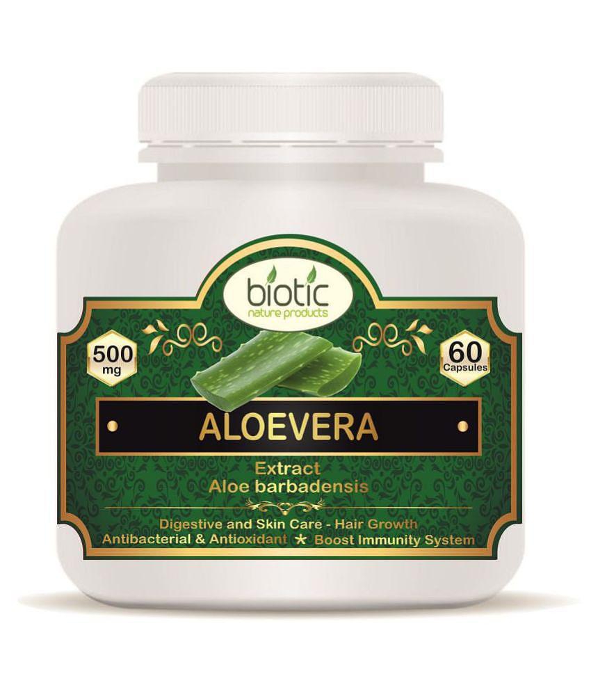 Biotic Aloevera Capsules (Aloe barbadensis) Extract 500mg Capsule 60 no.s