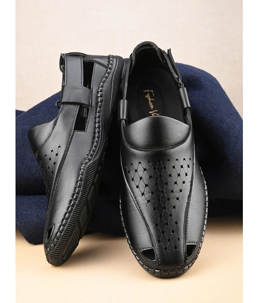 Latest Men Fashion Victim - Black Mens Sandals - None 2025 at ShopCircuit | ONDC