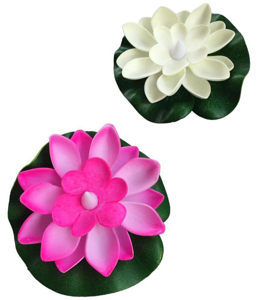 THRIFTKART 2pc led floting lotus LED Candle - Pack of 2