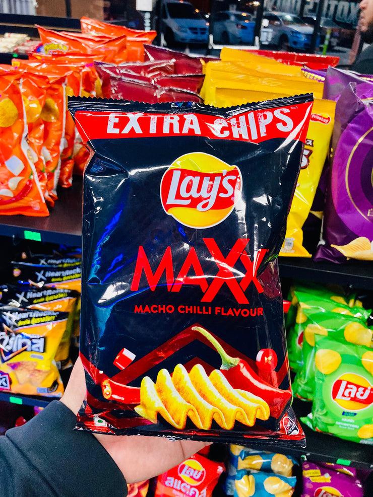 Lays Maxx Macho Chilli Flavour Potato Chips 59.4G