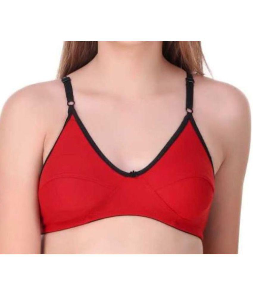 Stylish Men Kiran Enterprises - Multicolor Cotton Blend Non Padded Womens T-Shirt Bra ( Pack of 