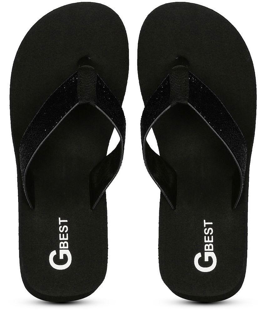 GBest - Black Women's Thong Flip Flop - None