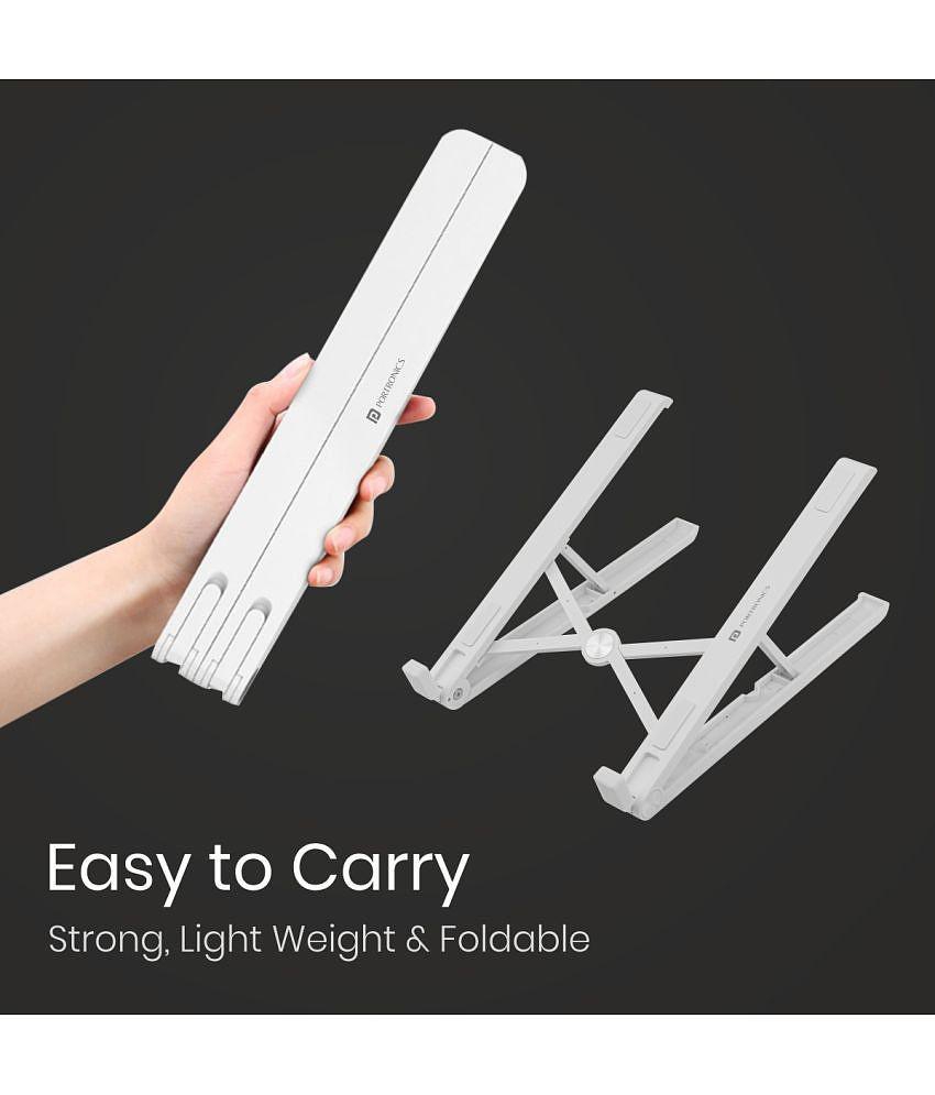 Portronics My Buddy Flip:Portable Laptop Stand ,White (POR 1309)