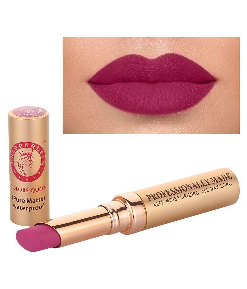 Colors Queen Beauty Lips Non transfer Pure Matte Lipstick (Purple) 4g