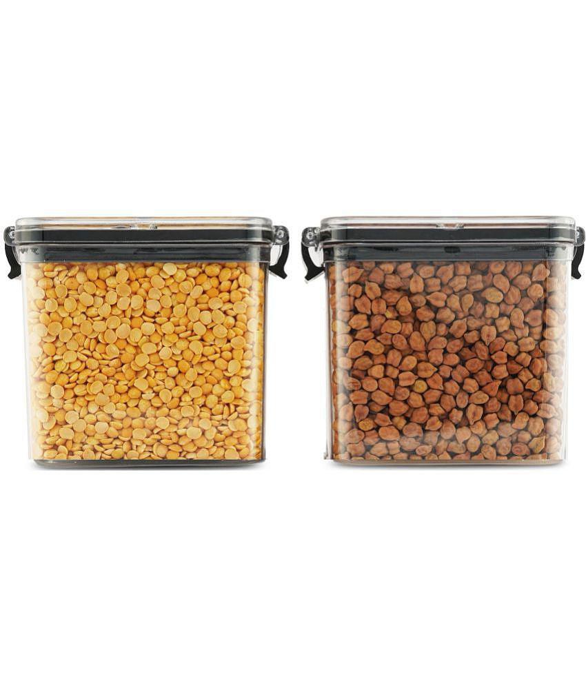 PearlPet - Black Polyproplene Dal Container ( Pack of 2 ) - Black