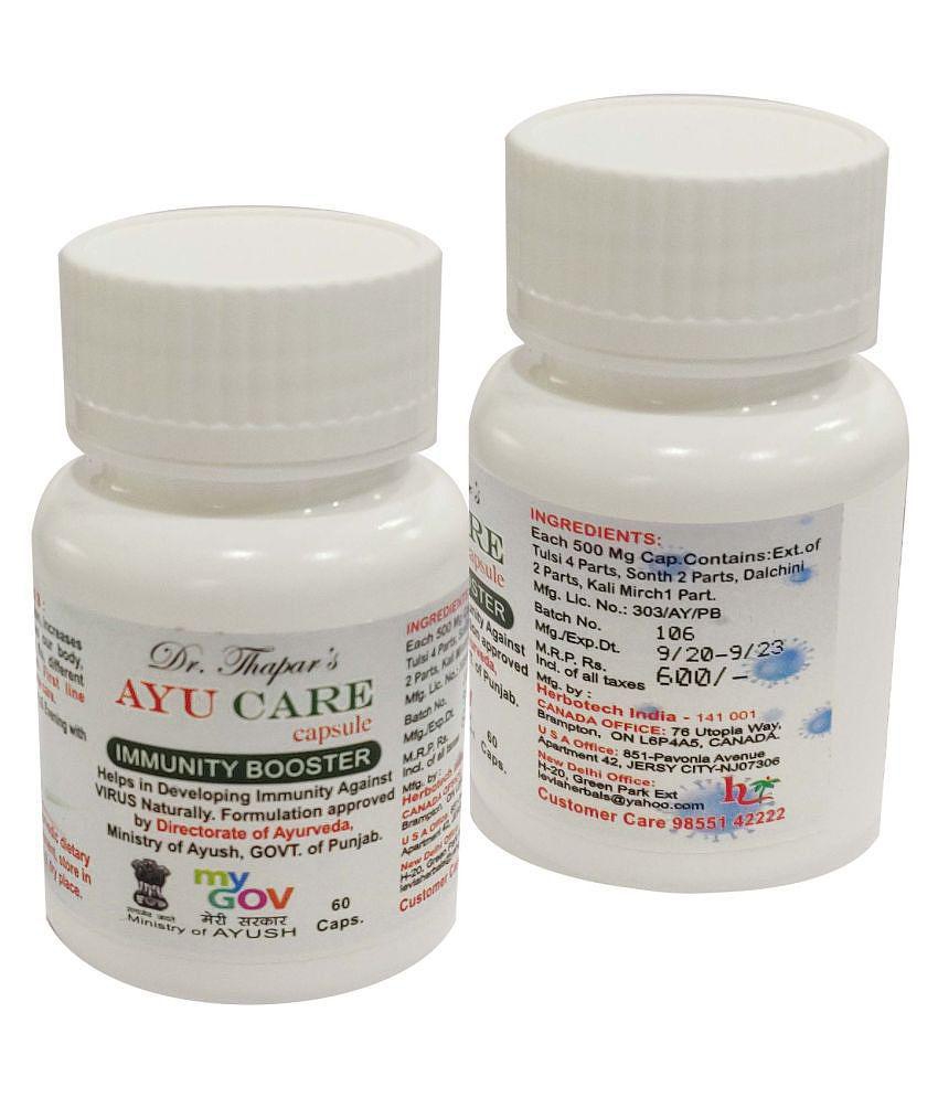 Dr. Thapar's Auy CARE IMMUNITY BOOSTER @ NO PROFIT NO LOSS BASIS 60 Capsule 500 mg