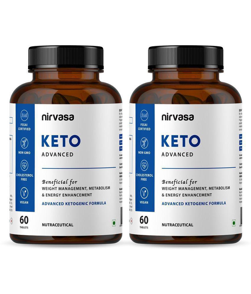 Nirvasa Keto Advance Tablets for Men & Women, for weight management, enriched with Garcinia Cambogia 60%, Green Coffee 40%, (2 X 120 Tablets)