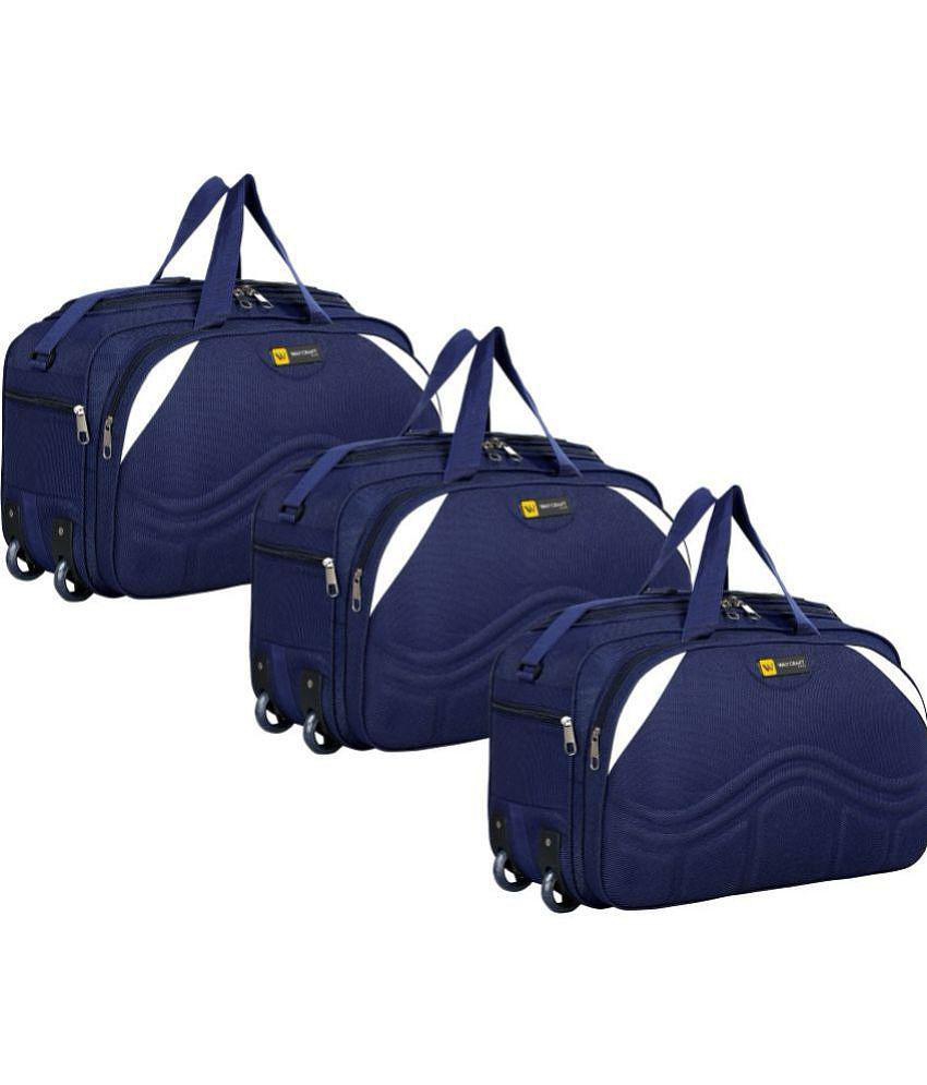 Waycraft - 55 Ltrs Blue Polyester Duffle Trolley - L