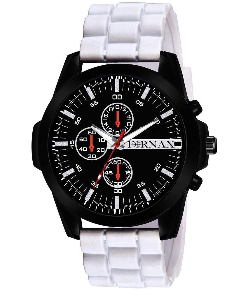 FORNAX - White Silicon Analog Men's Watch