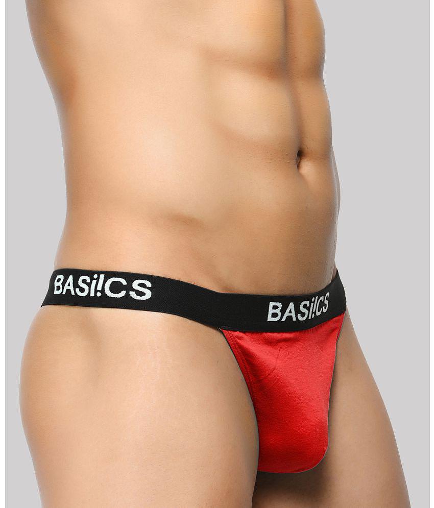 Latest Men BASIICS By La Intimo - Red BCSTH01 Spandex Men's Thongs ( Pack of 1 ) - None 2025 at 