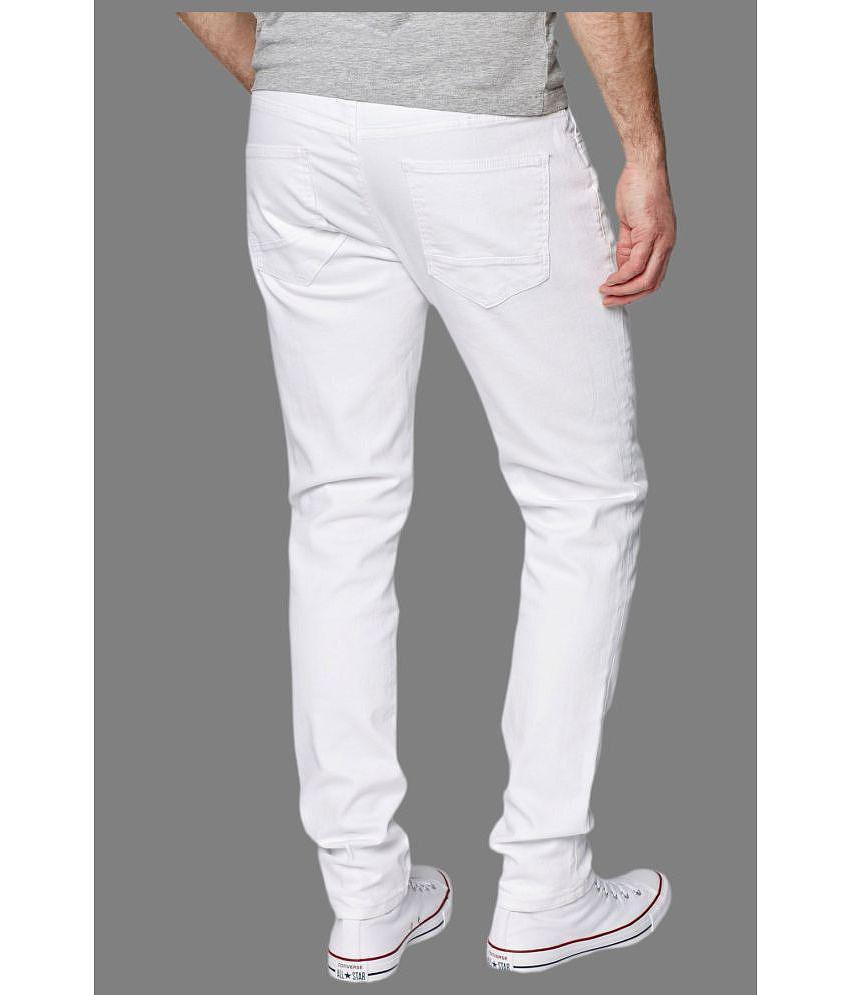 x20 - White Denim Skinny Fit Men''s Jeans ( Pack of 1 ) - None