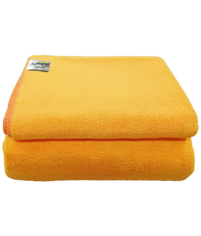 Luxurious Men SOFTSPUN Single Microfibre Bath + Hand + Face Towel Set Orange - Orange 2025 at Sh