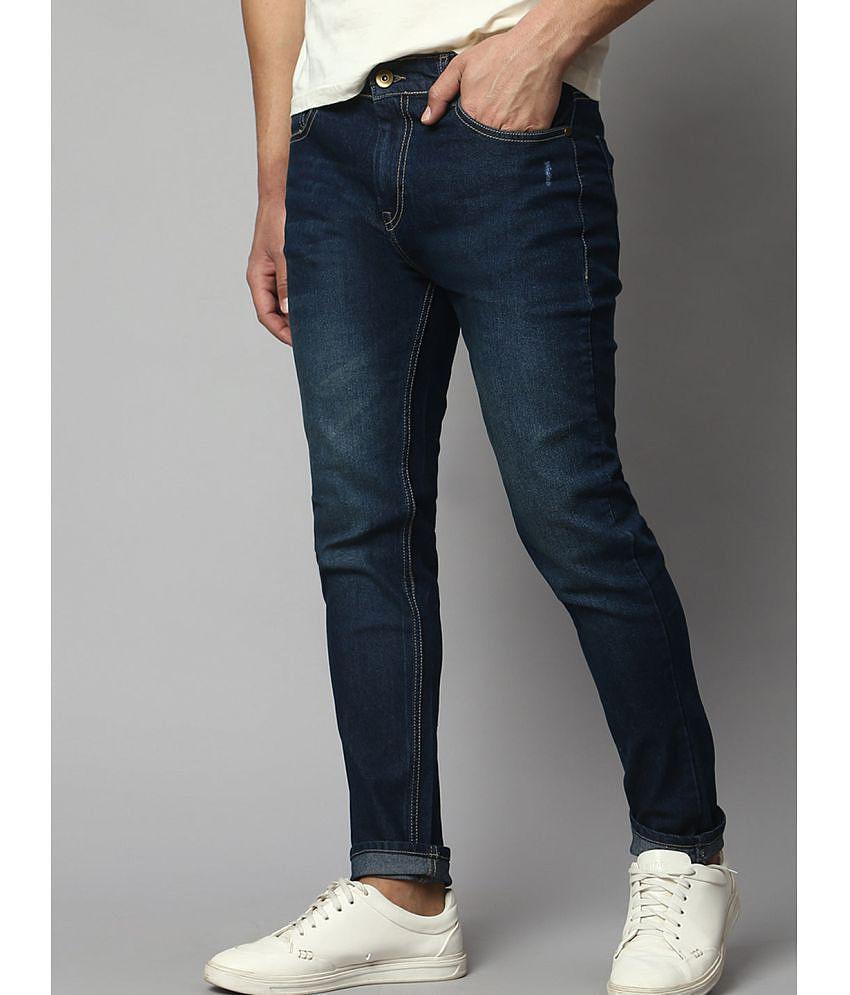 Luxurious Men Dennis Lingo - Blue Cotton Blend Slim Fit Mens Jeans ( Pack of 1 ) - None 2025 at 